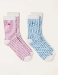 Pack Geometric Fluffy Socks Blue Mix female