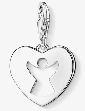 Women's Silver Heart Cut Out Angel Charm 0869-001-12 - Silver - Size: One Size - Thomas sabo - FashionsVida