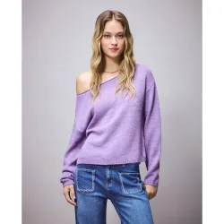 Jersey loose de mujer con escote barco