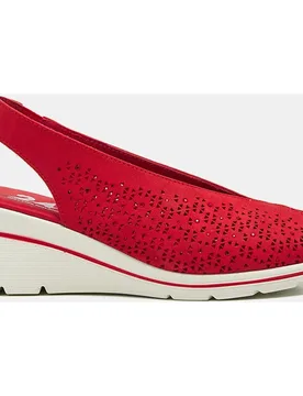 Zapato tipo pee-toe en color arena con cristales - 24HRS - FashionsVida