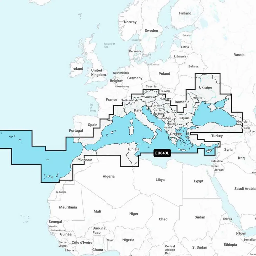 Mediterranean+black Sea Navionics+™ Marine Charts One Size unisex - Garmin - FashionsVida