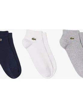 Pack unisex de 3 calcetines unisex bajos en negro - Lacoste - FashionsVida