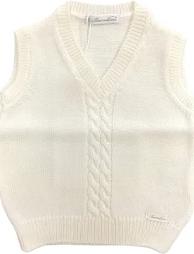 Gilet In Filo Bianco 105425 - BARCELLINO - FashionsVida