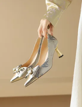 Premium Luxury Handmade Genuine Leather Womens High Heels Crystal Printing Pointed Toe Elegant Womens pumps fashion Women Shoes - Aliexpress - FashionsVida