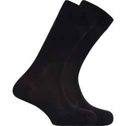 Pack de 2 pares de calcetines cortos de bambú de hombre en canalé. puño antipresión