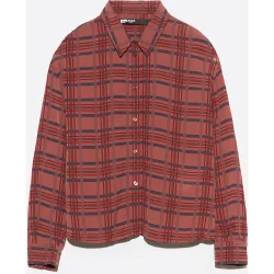 Camisa de mujer fluida boxy cuadros