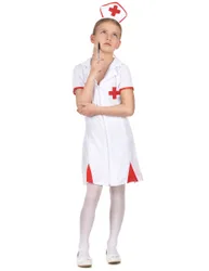Kleine Krankenschwester Kinder-Kostüm rot-weiss
