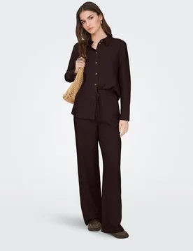Pantalón largo ancho de mujer de lino - JDY - FashionsVida