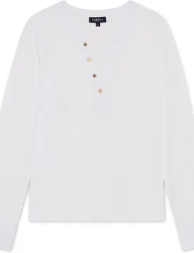 Camiseta de mujer con manga larga y escote pico - Caroll - FashionsVida