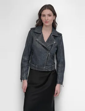Cazadora biker de mujer - DKNY Jeans - FashionsVida
