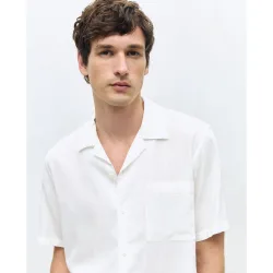 Camisa bowling fit lino algodón hombre