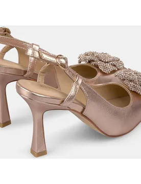 Zapatos de salón de mujer con adorno de flor y cierre de hebilla - Alma en Pena - FashionsVida
