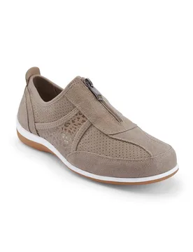 Women's Suede Leisure Flex Trainers in Taupe Size: 7 - Taupe - Size: 7 - Cotton Traders - FashionsVida