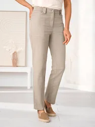 Urlaubshose Baumwoll-Leinen-Mix - Beige - female - Size: 38
