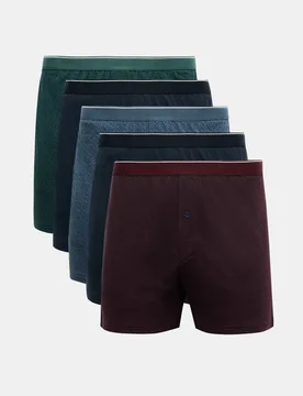 Pk Pure Cotton Geometric Boxers Navy Mix male - M&S - FashionsVida