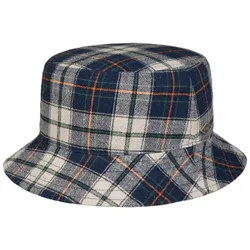 Caroma Check Cotton Bucket Hat by - blue - Size: L (58-59 cm)