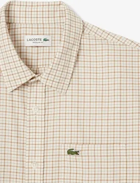 Camisa de hombre de corte regular de franela con cuadros escoceses - Lacoste - FashionsVida