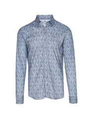 Camicia in jersey slim fit blu XL