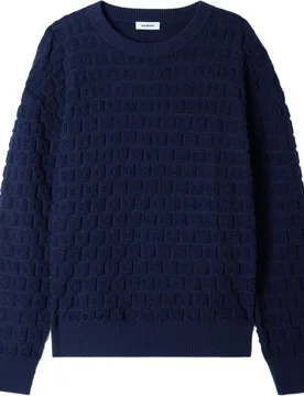 Jersey de hombre de punto buclé jacquard cuello redondo - sandro - FashionsVida