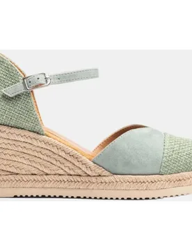 Alpargata de cuña de mujer con puntera contraste - Unisa - FashionsVida