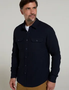 Trace Mens Flannel Long Sleeve Shirt - Navy - Navy - Size: 3XL - Mountain Warehouse - FashionsVida