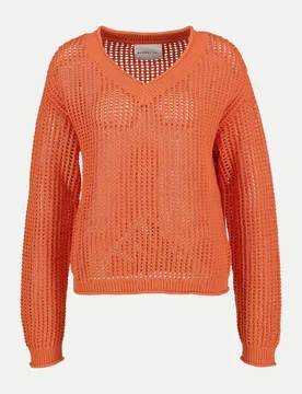 Lochstrickpullover Orange 42 - Robert Ley - FashionsVida