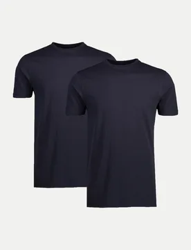 Doppelpack T-Shirt mit Rundhals Schwarz XXL - Lerros - FashionsVida