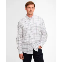 Camisa de hombre de manga larga de cuadros y bolsillo lado izquierdo