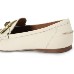 Mocasines planos de mujer de piel