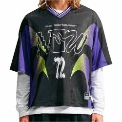 U nsw tee lse mesh jdi camiseta manga corta hombre Negro (L)