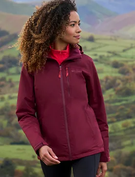 Rainforest II Extreme Womens Waterproof Jacket - Burgundy - Burgundy - Size: 8 - Mountain Warehouse - FashionsVida