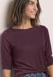 Basic Shirt mit U-Boot-Ausschnitt female Rot