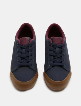 Kids' Lace Up Trainers (4 Small-7 Large) Navy Mix male - M&S - FashionsVida