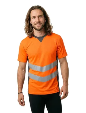 T-shirt à Manches Courtes Safe Supreme 50127 Hi-Vis Orange / Dark Anthracite L - MASCOT - FashionsVida