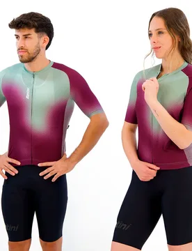 Maglia A Maniche Corte Aura Green Salvia - Santini - FashionsVida