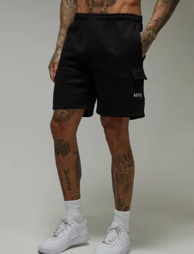 Herren Tall Man Active 7 Zoll Loose Fit Cargo Short Black Größe XL - boohooMAN - FashionsVida