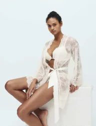 Boutique Lace Robe Ivory female