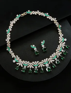 HIBRIDE Geometry Multicolor Bling Cubic Zirconia Dubai Bridal Jewelry Sets For Women Wedding Party Dress Accessories N-1554 - Aliexpress - FashionsVida