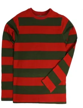 New Men's Fashionable Casual Horizontal Stripe Nightmare Long Sleeved Olive Red Stripe Shirt Freddie Kruger Loose Clothing - Aliexpress - FashionsVida