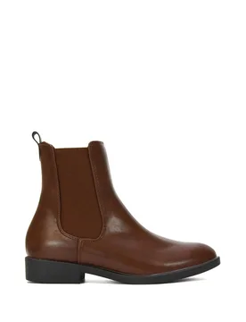 Women's 'Nala' Chelsea Flatform Ankle Boots Pull On in Brown Size: 6 - Brown - Size: 6 - XY London - FashionsVida