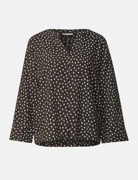 Arm Bluse mit Punktemuster Schwarz 38 - Street One - FashionsVida