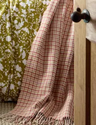 Padbury Check Reversible Tassled Throw Orange Mix