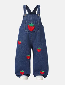 Overol de mezclilla casual y versátil para niñas jóvenes, peto de mezclilla para niñas pequeñas, primavera verano otoño invierno, color azul cla - Shein - FashionsVida