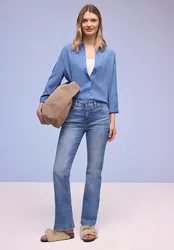 Hemdbluse im Washed-Look female Blau