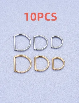 PC 316L Stainless Steel D Letter Nose Ring Open Ring Side ZC Punk Male And Female Septum Ring Tragus Piercing Jewelry Earrings - Aliexpress - FashionsVida