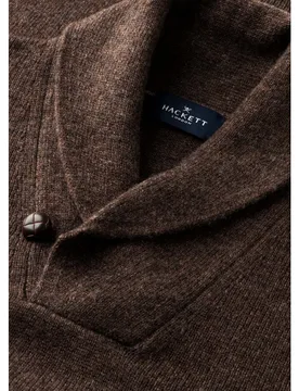 Jersey de hombre de lana merino-cashmere con cuello chal - Hackett - FashionsVida