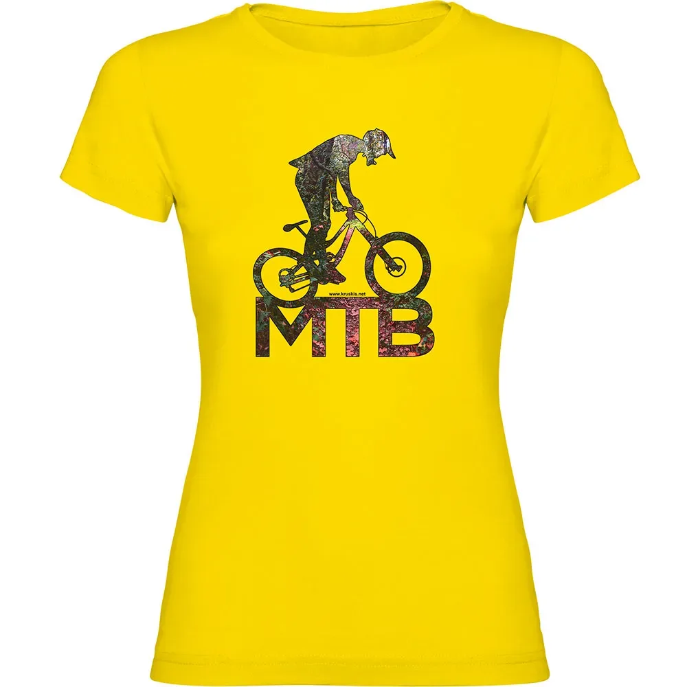 Maglietta A Maniche Corte Mtb Background Yellow - Kruskis - FashionsVida
