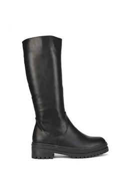 Women's 'Maura' Chunky Sole Mid Calf Boots in Black Size: 7 - Black - Size: 7 - XY London - FashionsVida