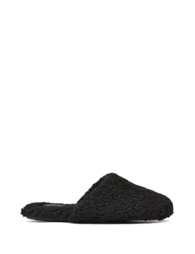 Women's 'Jody' Cosy Slip On Closed Round Toe Mule Flat Slippers in Jet Black Size: Medium - Jet Black - Size: M - XY London - FashionsVida