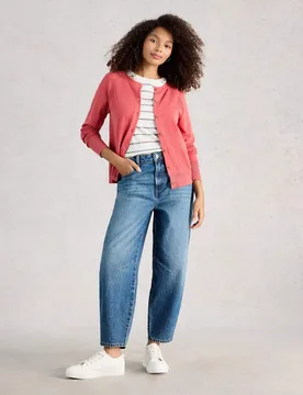Pure Cotton Crew Neck Cardigan Pink female - White stuff - FashionsVida